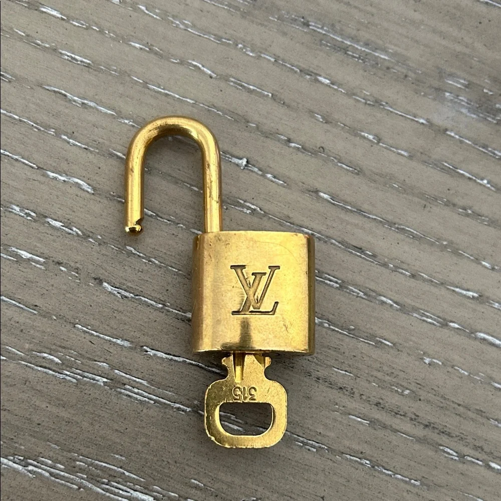 Louis Vuitton Lock and Key Set Necklace with Unbranded chain